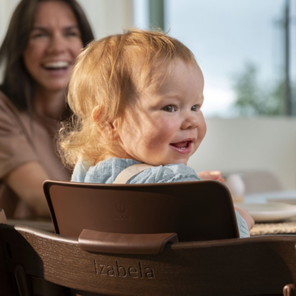 Stokke Tripp Trapp High Chair Natural with Tray - Heather Mauve - Includes Baby Set² & Enhanced Safety